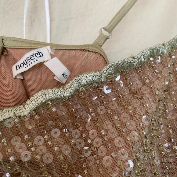 LIMITED EDITION House‎ of CB 'Alondra' Cafe Au Lait Beaded Maxi Dress NWOT sz XS - Picture 6 of 15